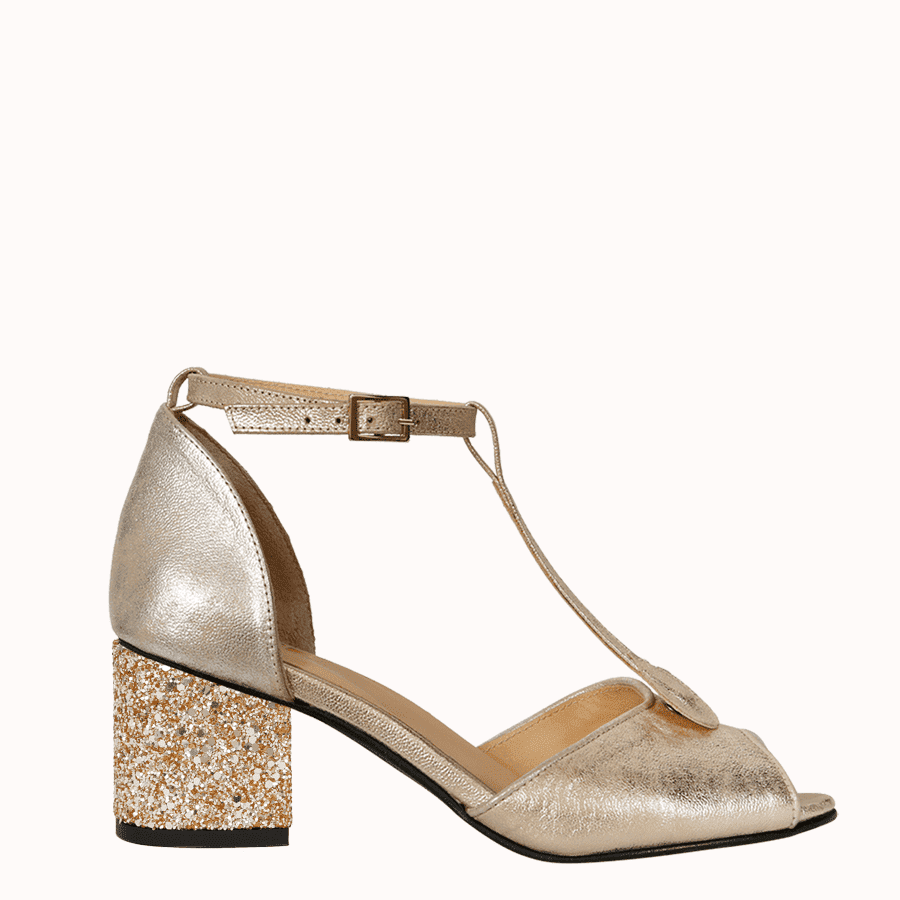 Talons carres epais 6 cm Paillettes Dorees XL Admire moi My Choupi Chouz