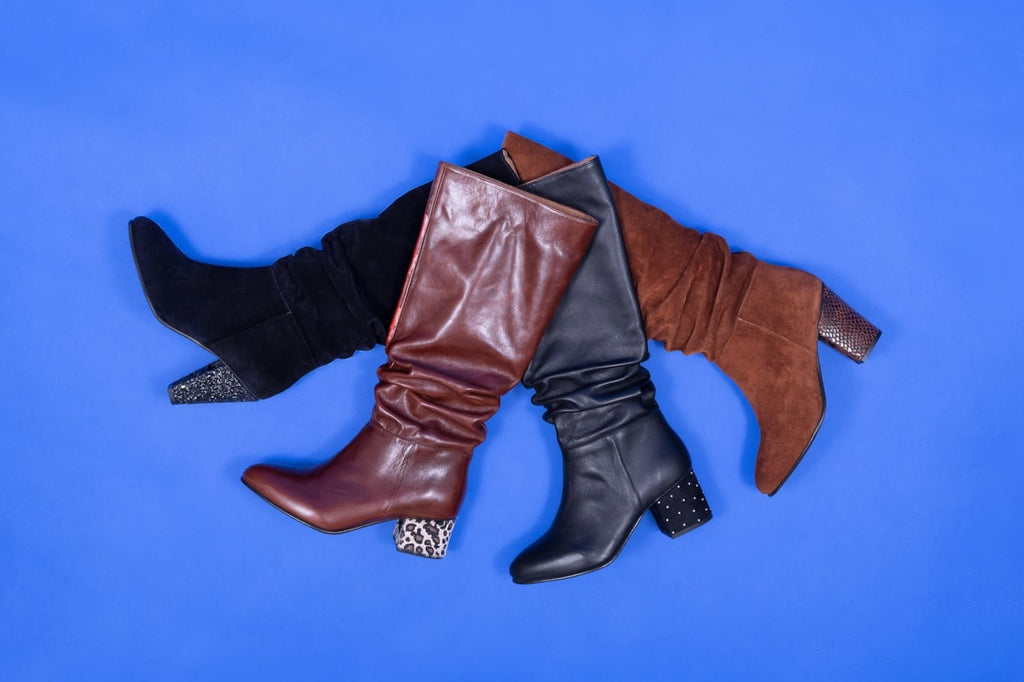 Bottes noires, camel et cognac à talons interchangeables
