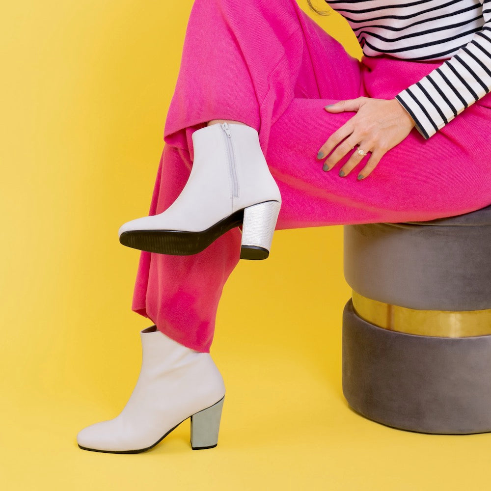 Bottines blanches à talons interchangeables Marceau My Choupi